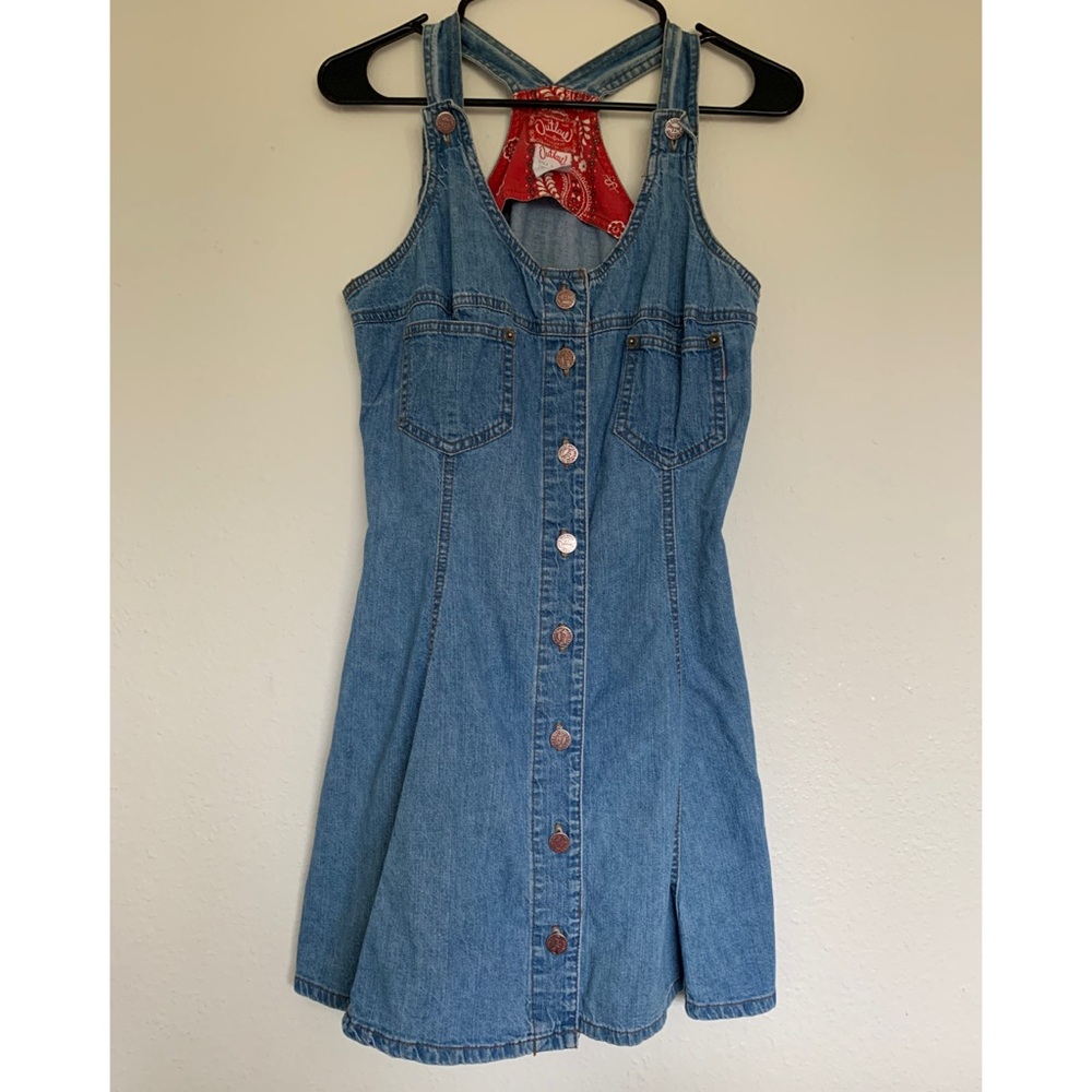 Vintage 90s Outlaw Denim Dress / Western Dress